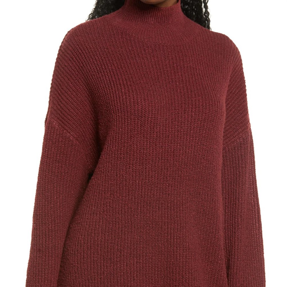 Women's Vero Moda Ruberta High Neck Sweater, Size X-Small - Burgundy NWT 4620